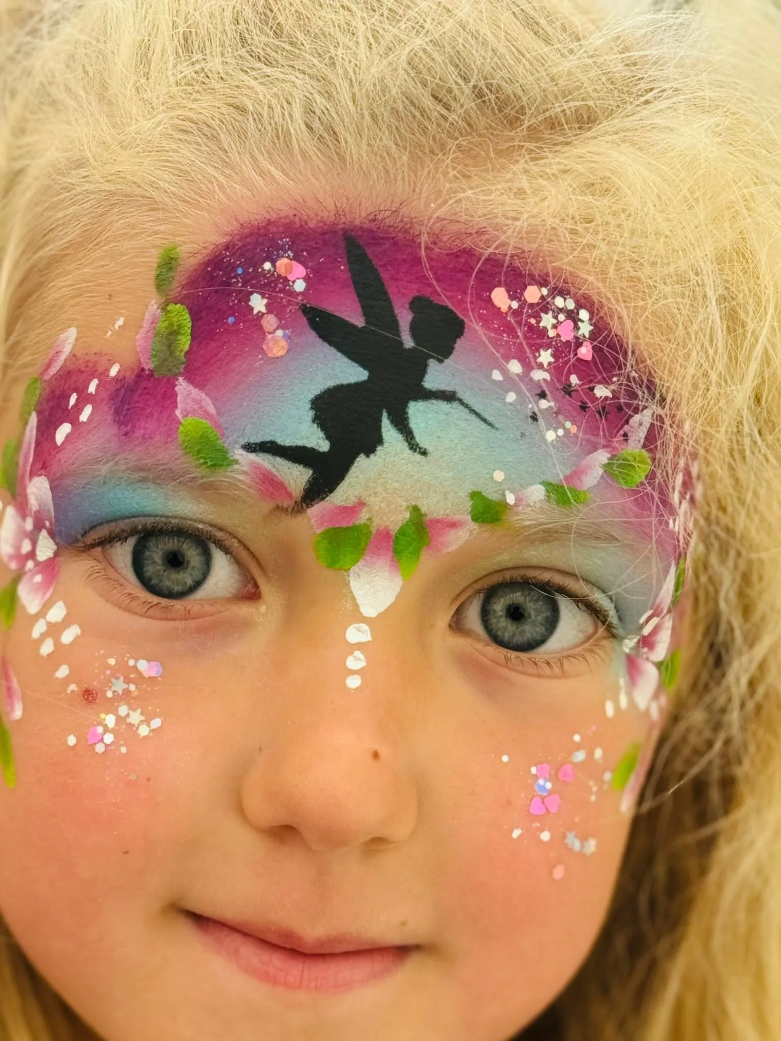 Girl with a fairy silhouette crown design